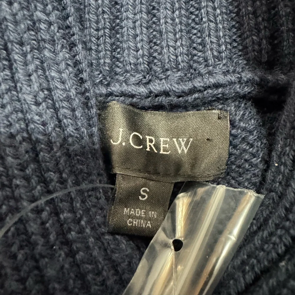 NWT‎ J.Crew Men Cotton Striped Shawl Collar Pullover Sweater Size Small